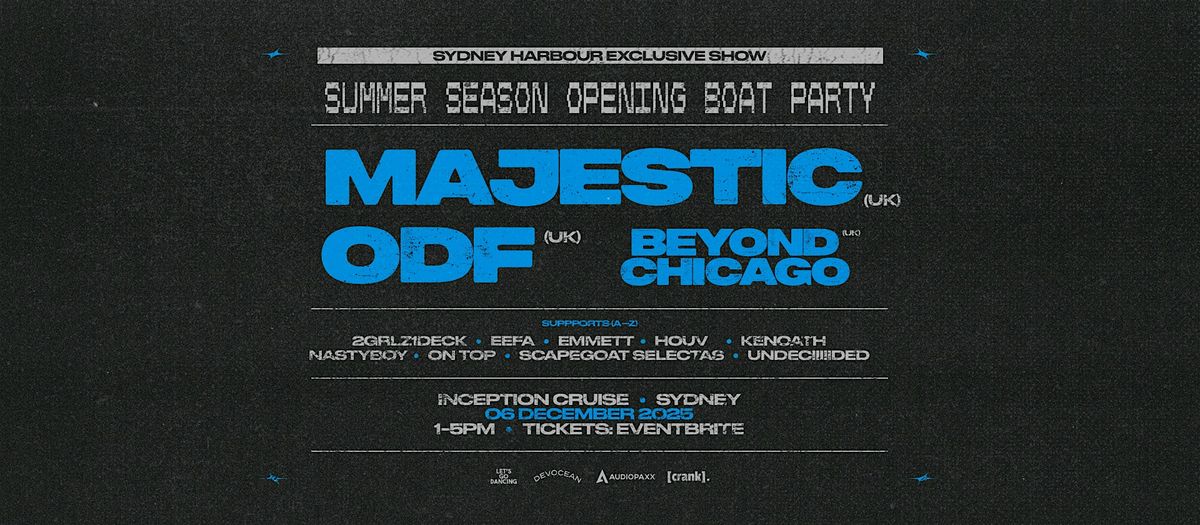 Inception Presents... Boat Party ft ODF (UK)