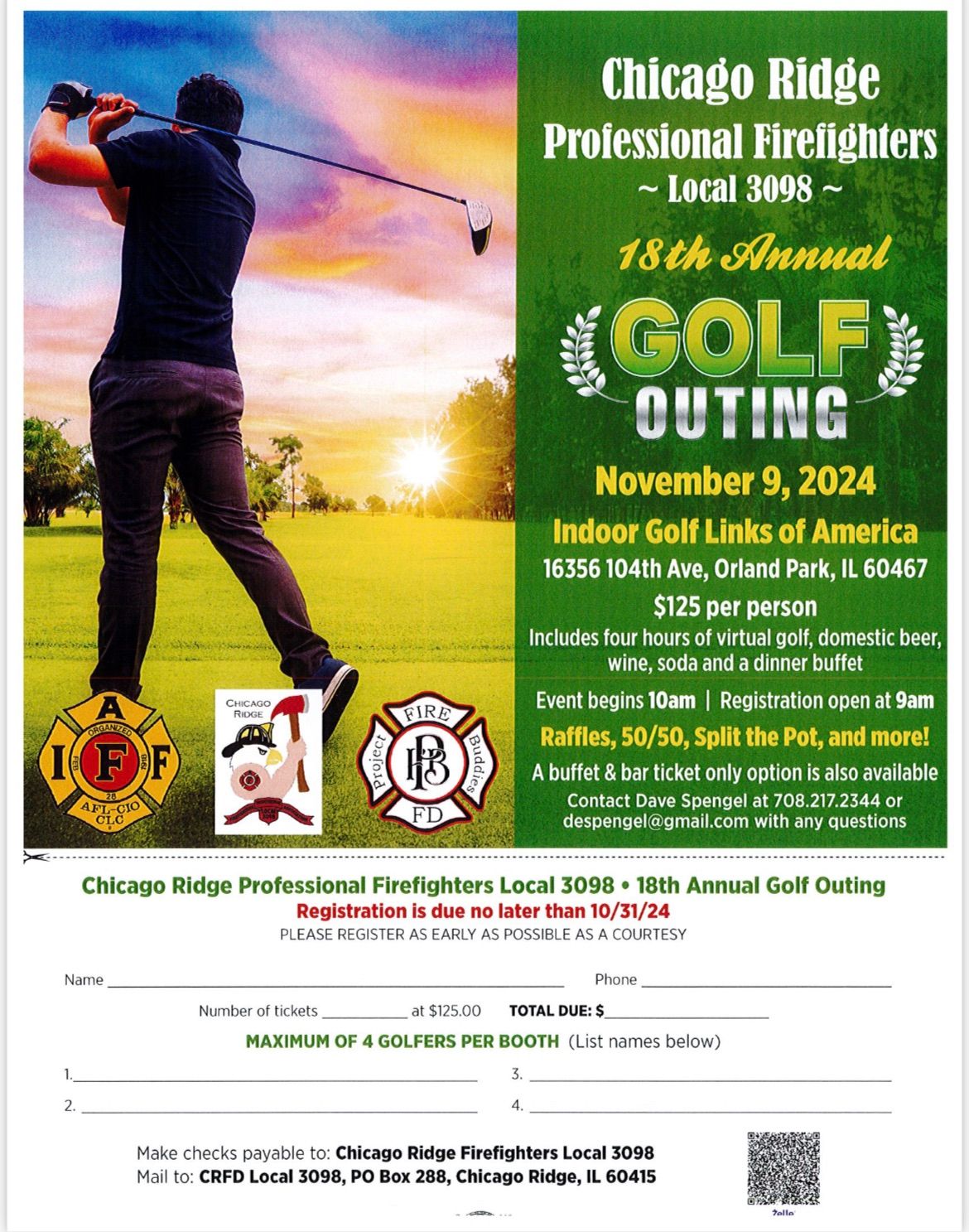 Chicago Ridge Firefighters Local 3098 18th Annual Golf Outing