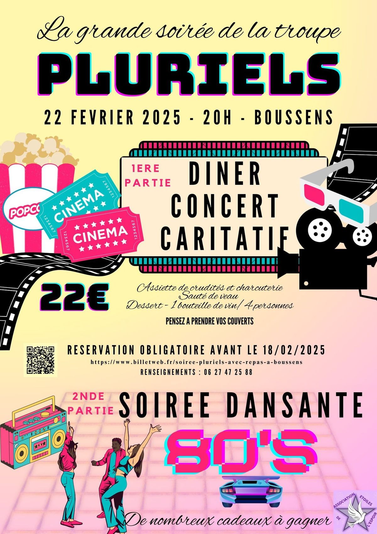 Diner Concert avec la Troupe Pluriels Cin\u00e9ma et 80 90'