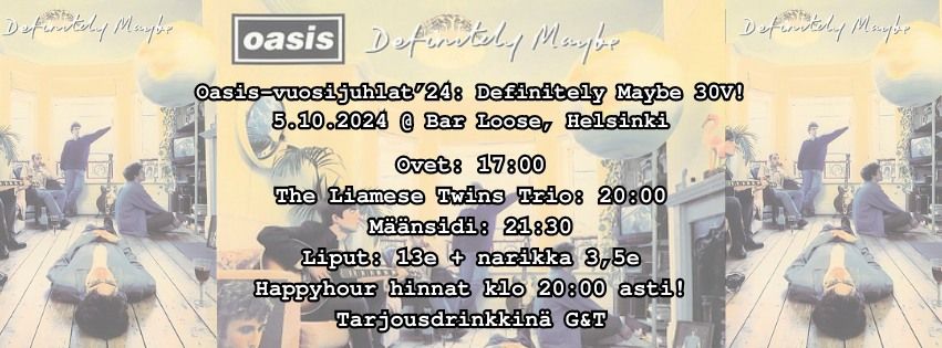 Oasis-vuosijuhlat'24 Presents: Definitely Maybe 30V!