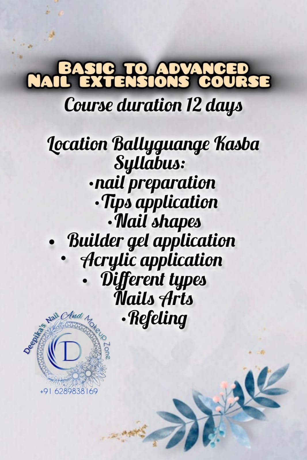 Admission going on  BASIC to ADVANCED NAIL EXTENSIONS COURSE