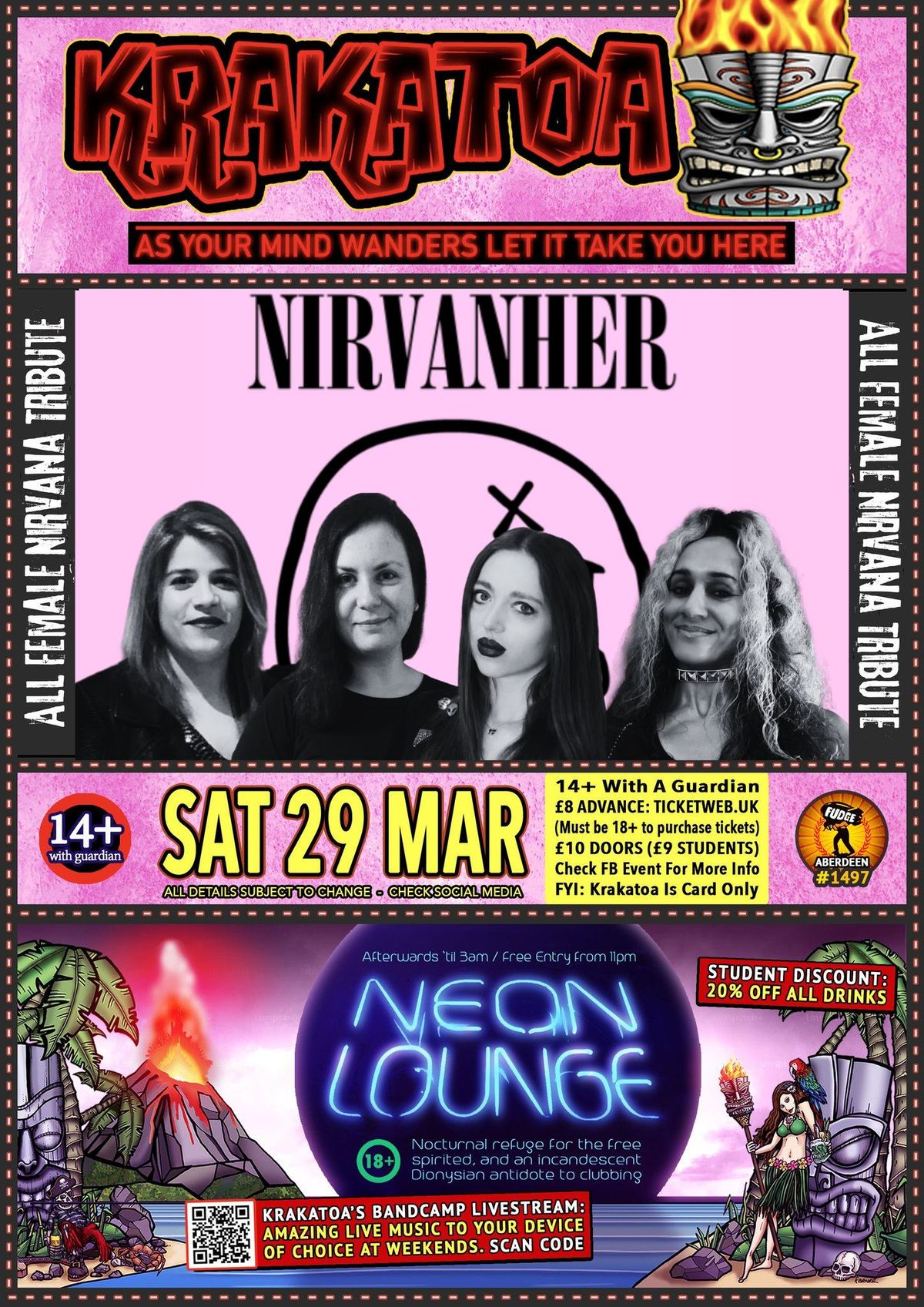 Nirvanher (UK All Female Nirvana Tribute) - Krakatoa, Aberdeen