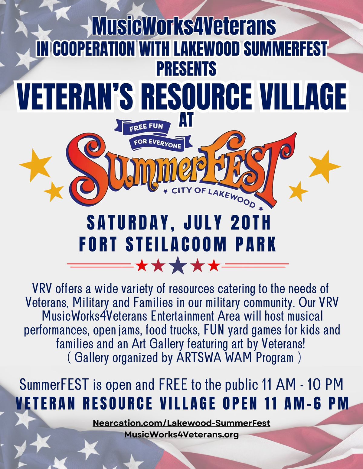 Veteran's Resource Village at Lakewood SummerFEST 2024