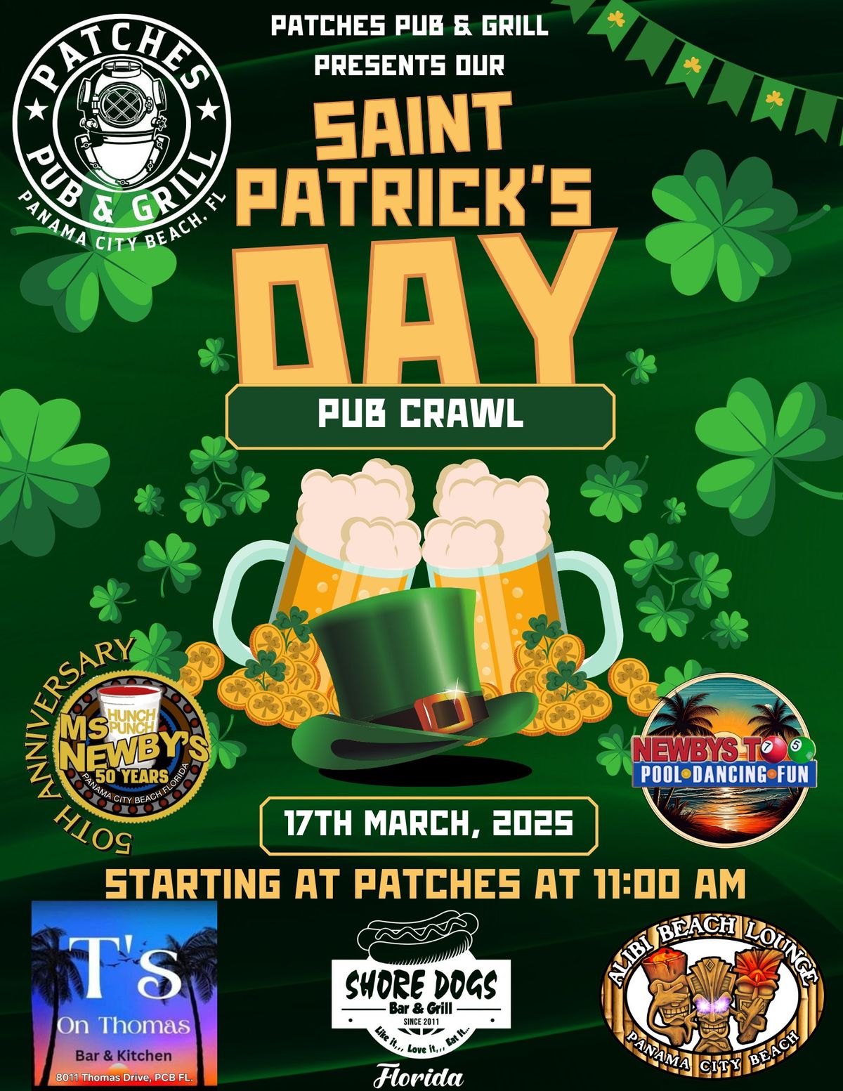 Patches St. Patrick\u2019s Day Pub Crawl \ud83c\udf40\ud83c\udf7b Shamrocks & Shenanigans