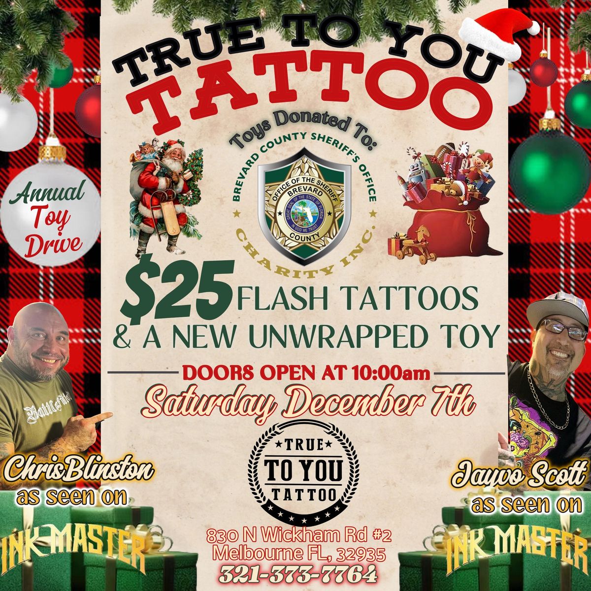 $25 Flash Tattoo TOY DRIVE