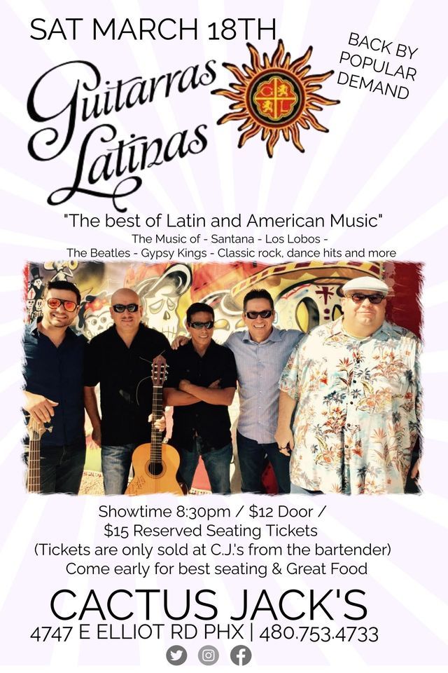 Guitarras Latinas returns to Cactus Jack's!! 