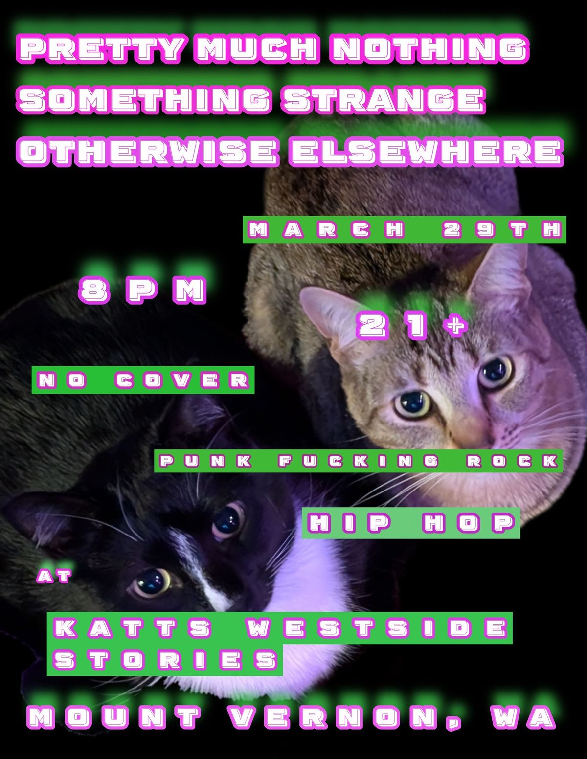 Pretty Much Nothing, Something Strange, Otherwise Elsewhere live at Katts!! 