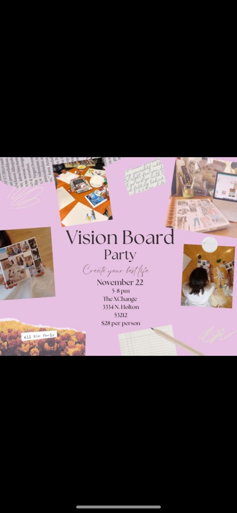 Happy Hour Vision Board Party