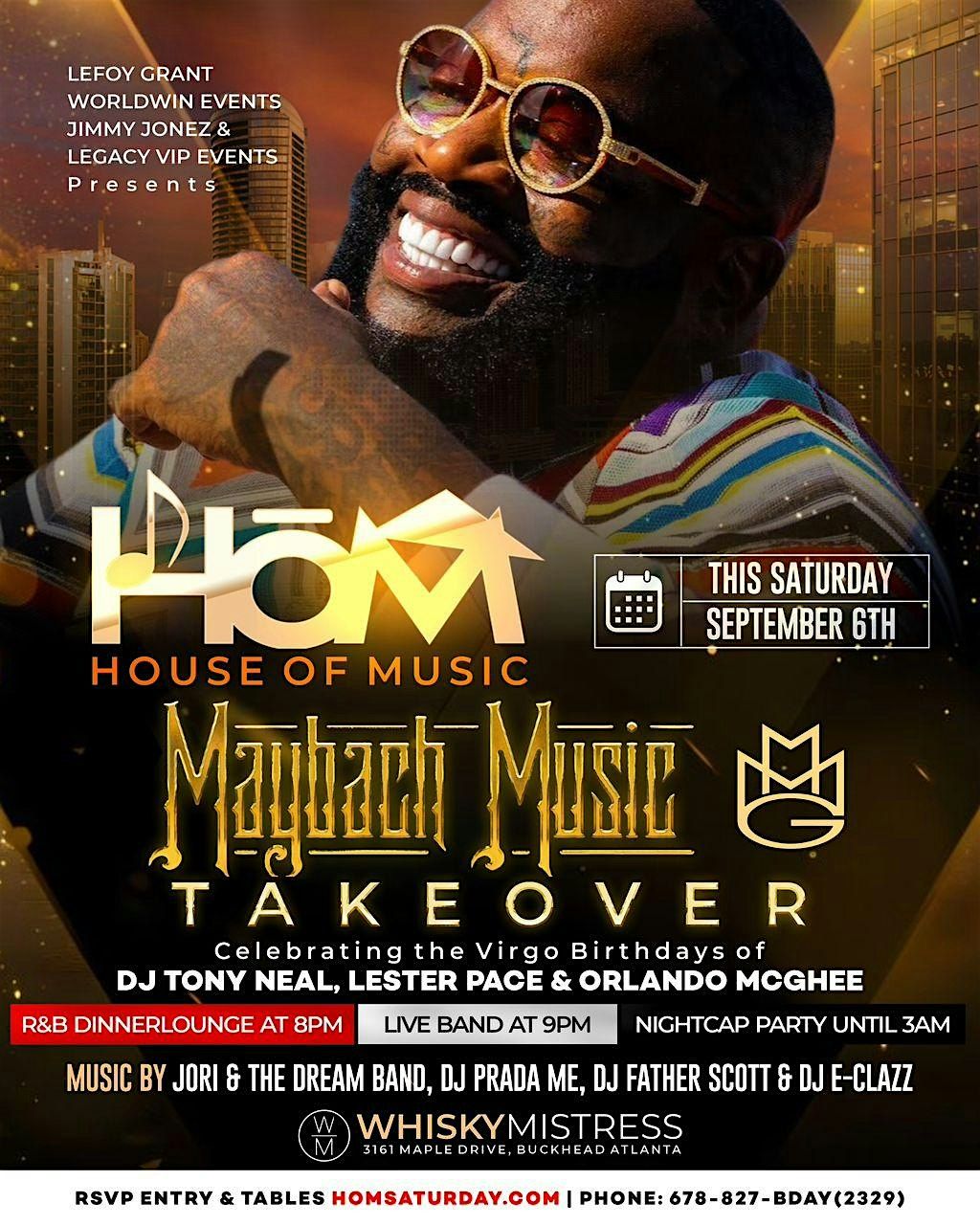 House Of Music Saturdays\/Free Entry Before 12a with RSVP\/SOGA ENTERTAINMENT