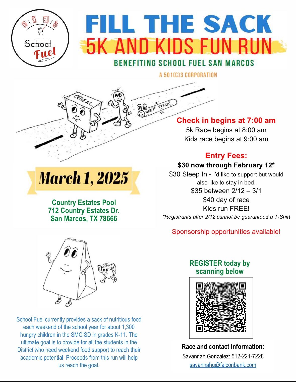 Fill the Sack 5k & Kid\u2019s Fun Run