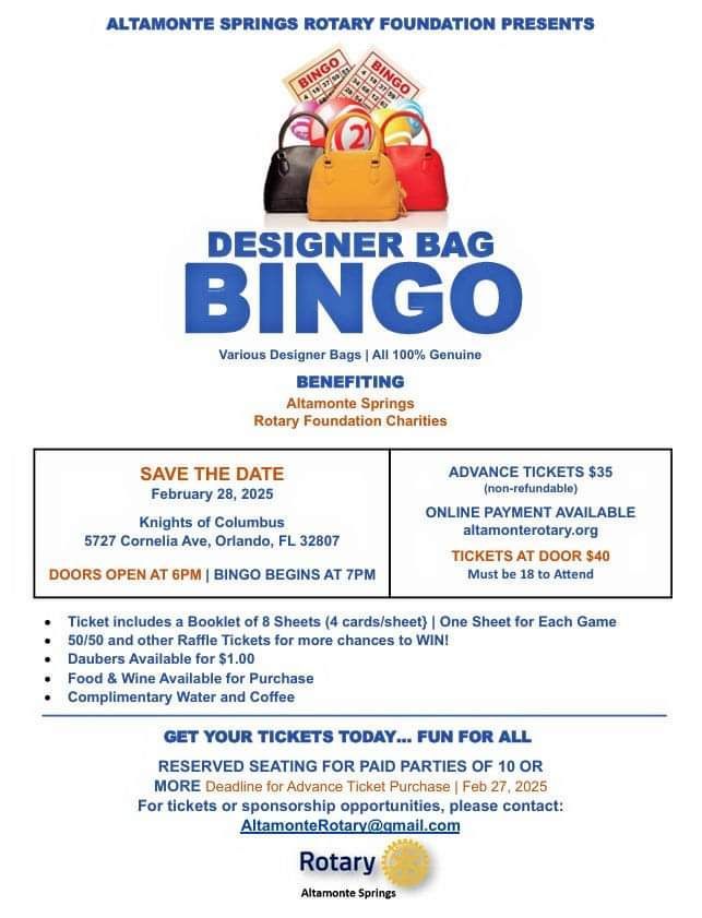 Designer Bag Bingo