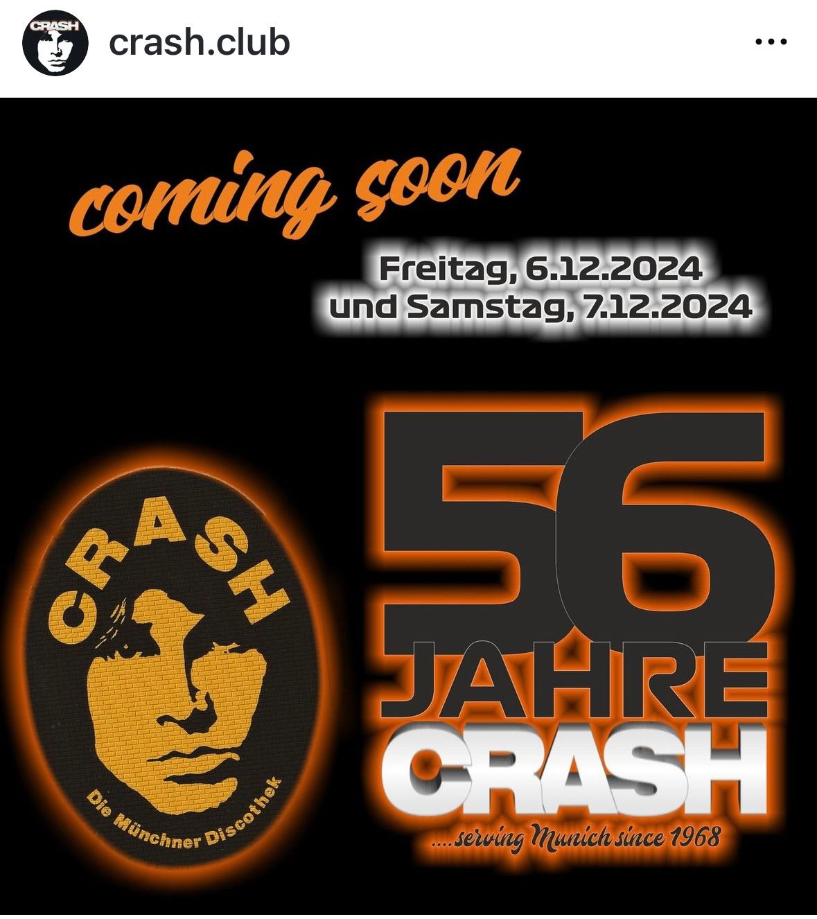 Jubil\u00e4um im Crash. Freitag DJ Karl Samstag DJ B\u00e4da