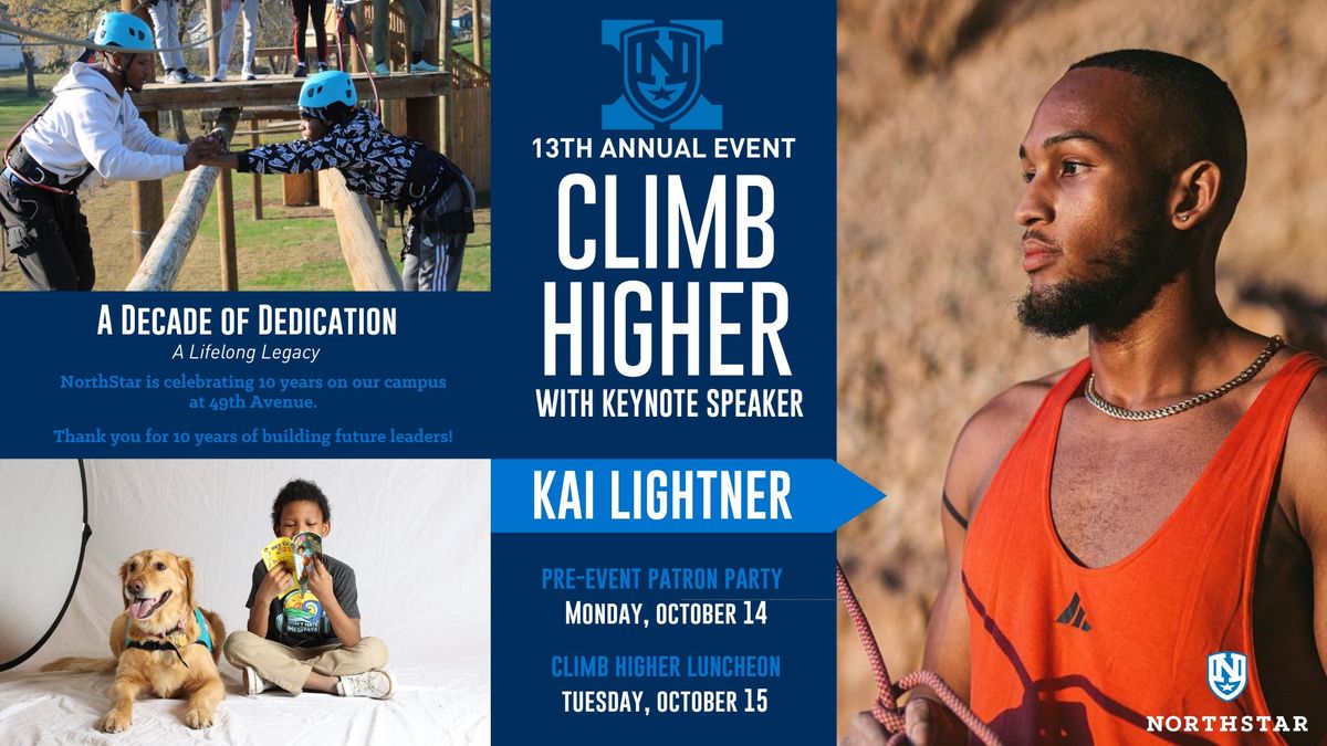 13th Annual Climb Higher Event w\/ keynote speaker Kai Lightner