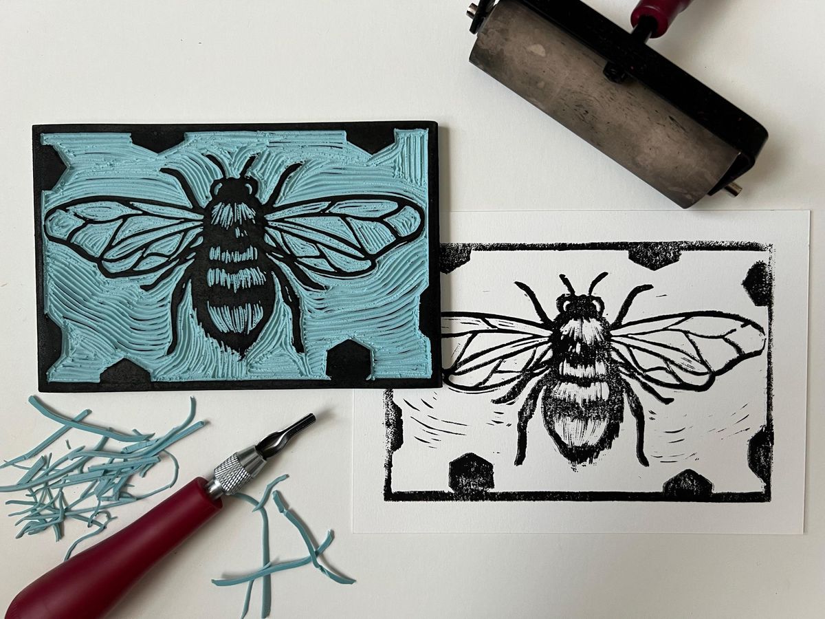 Linoleum Printmaking: Birds & Bees