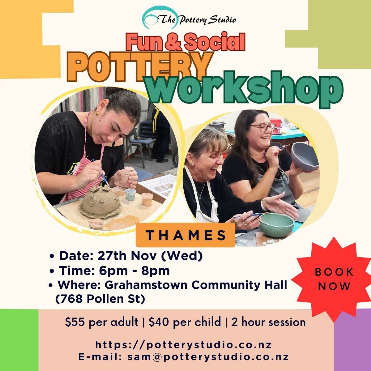 Fun & Social POTTERY workshop - THAMES