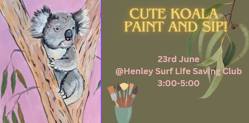 Cute Koala Paint and Sip Henley