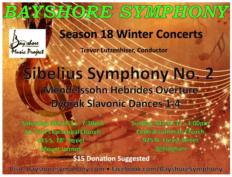 Bayshore Symphony Winter Concert Bellingham, WA, Central Lutheran