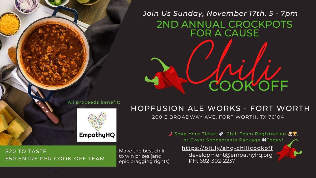 \ud83c\udf36\ufe0f2nd Annual Crockpots for a Cause \ud83c\udf72 Chili Cook-Off!