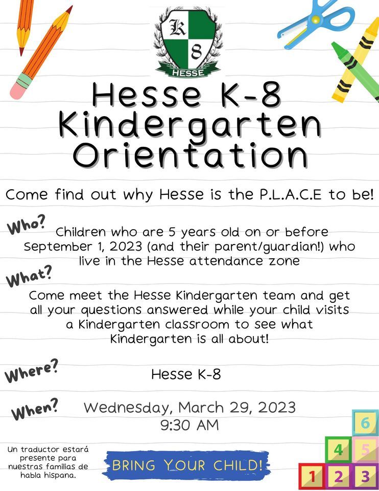 2023 Hesse Kindergarten Orientation, Hesse School, Savannah, 29 March 2023