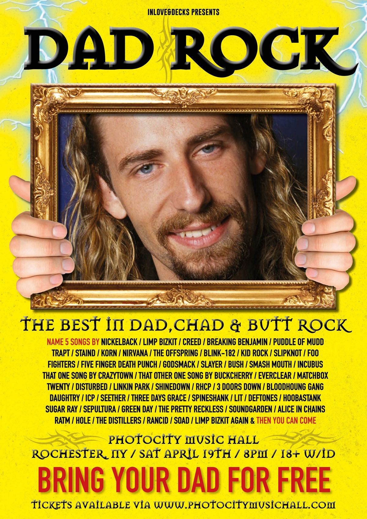 Dad Rock Night - The Best in Dad, Chad, & Butt Rock - Rochester, NY