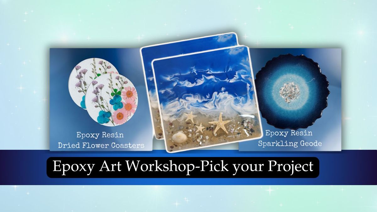 Epoxy Art Coasters - Ocean Waves, Dried Flowers or Geode Inspired