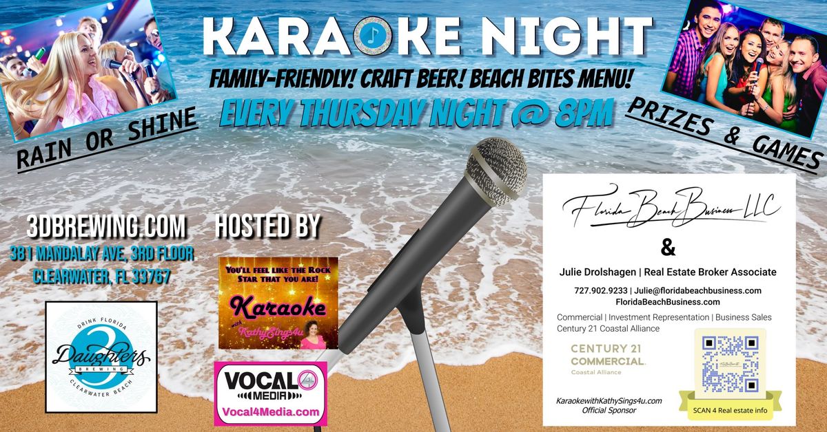 Thursday Night Karaoke at 3 Daughters Brewing Clearwater Beach