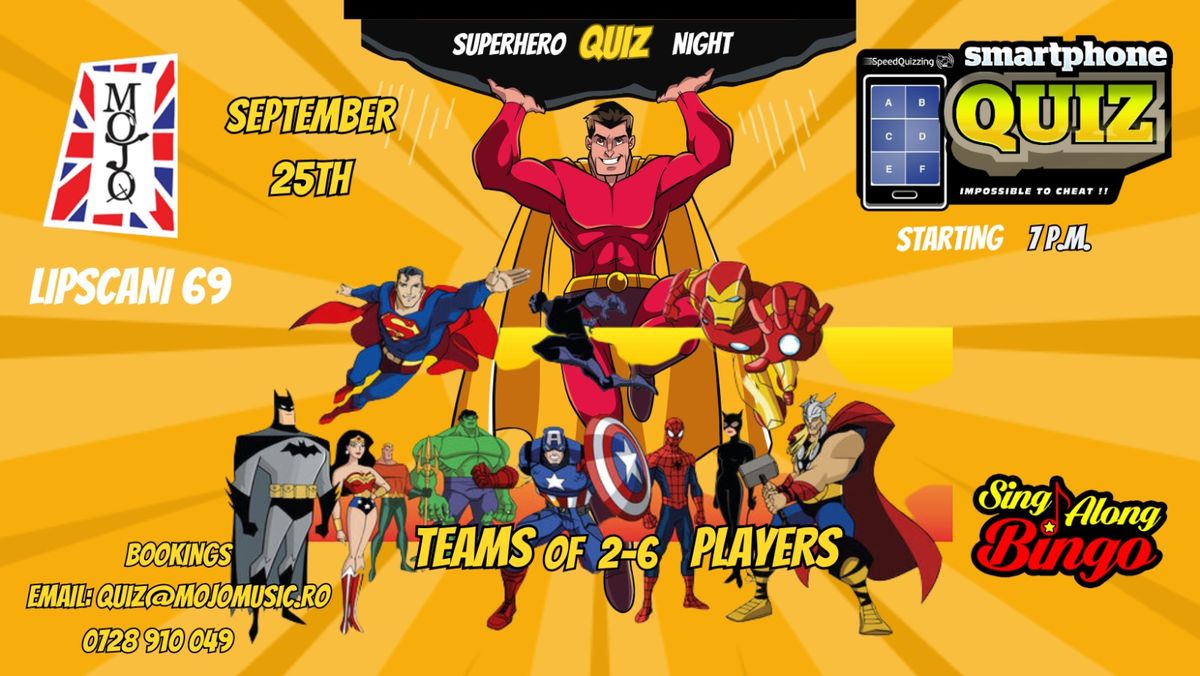 Speed Quiz and Sing-Along Bingo - SUPERHEROES!