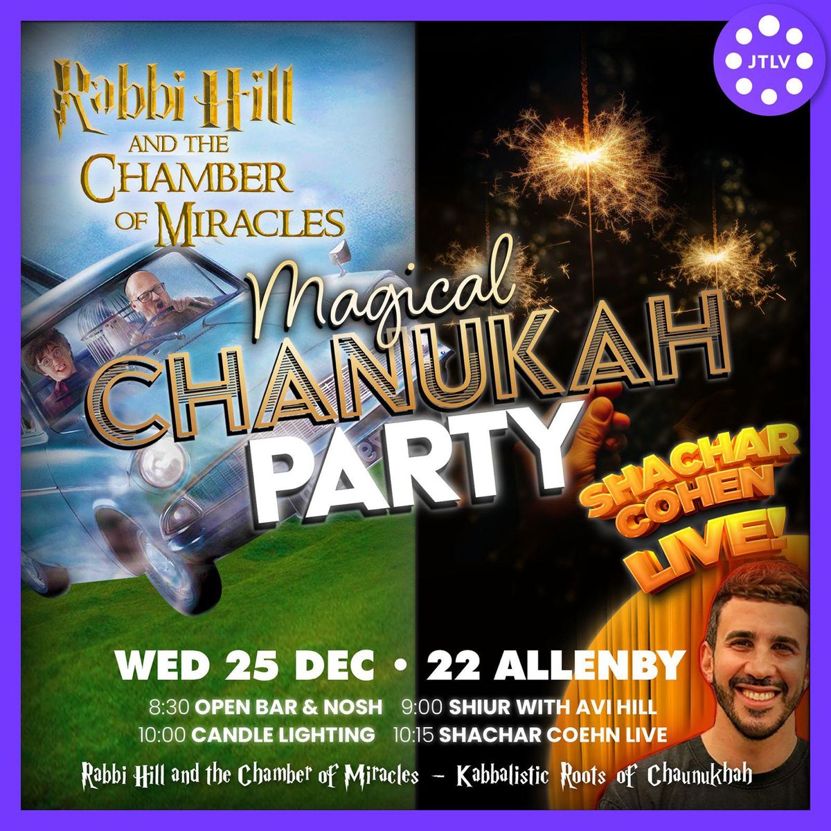 JTLV Magical Chanukah Party - Featuring Shara Cohen & Chambers of Miracles with Rabbi Hill