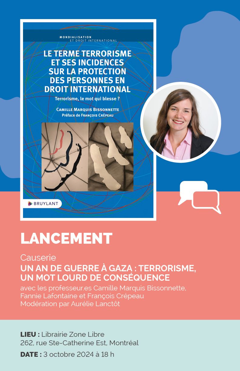 Lancement d'ouvrage et causerie \u00abUn an de guerre \u00e0 Gaza: Terrorisme, un mot lourd de cons\u00e9quence\u00bb