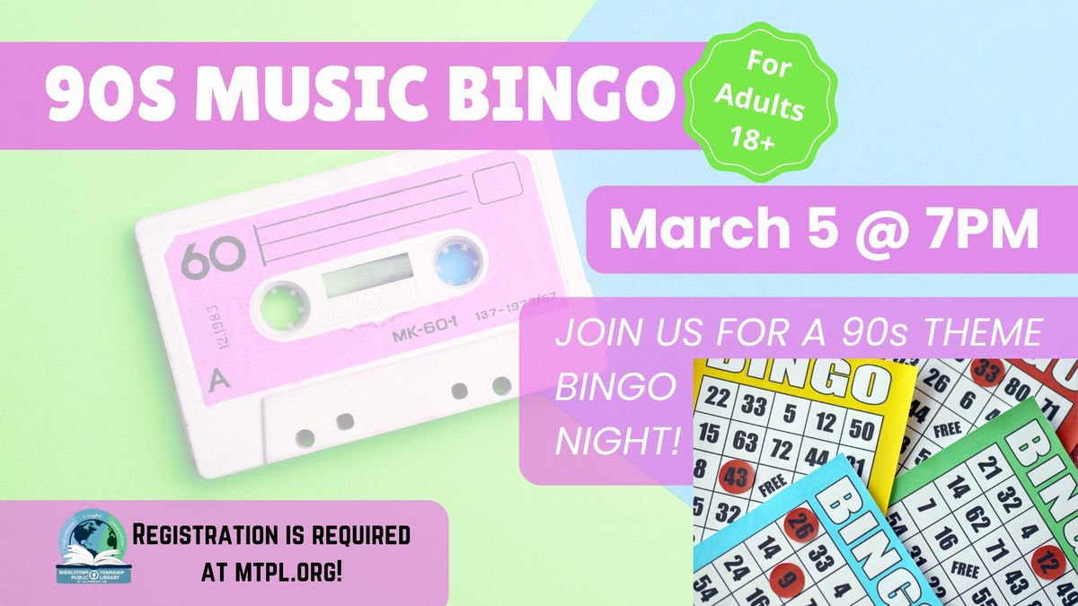 90s Music Bingo Night