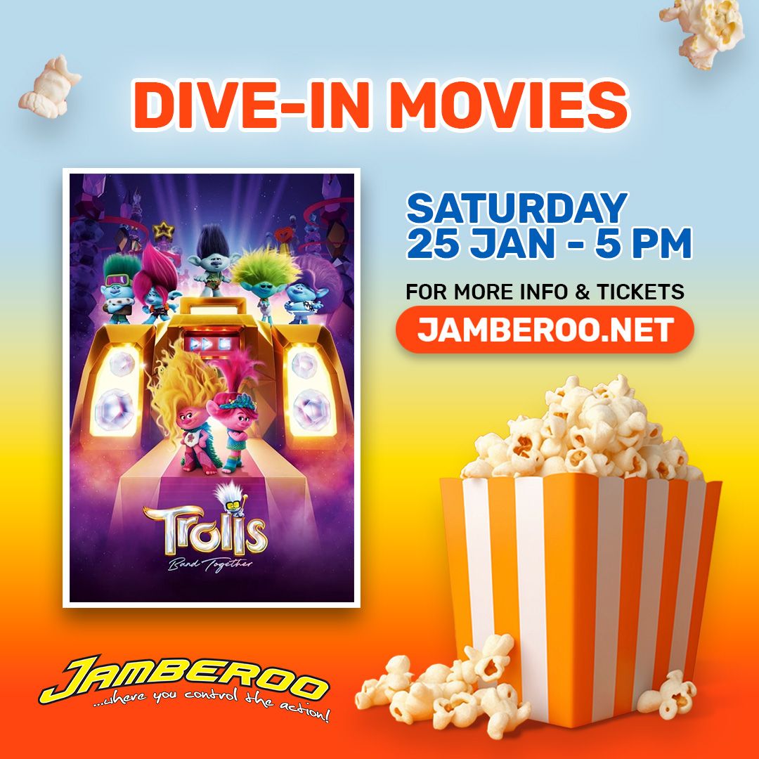 Dive-In Movie #6: Trolls Band Together; at Jamberoo Action Park