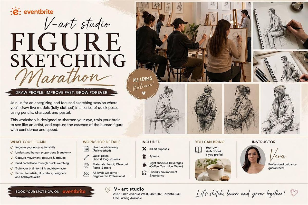 Figure Drawing Marathon: Live Model Sketching Workshop