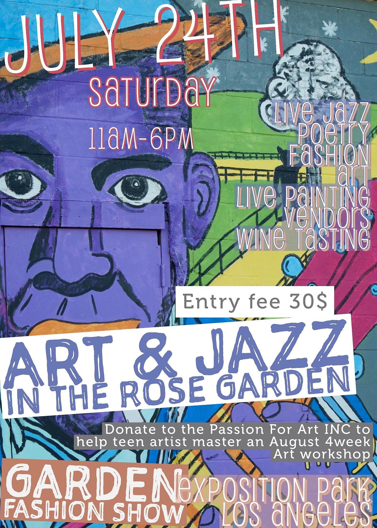 Art & Jazz in the Rose Garden featuring Dysonna Garden Fashion Show