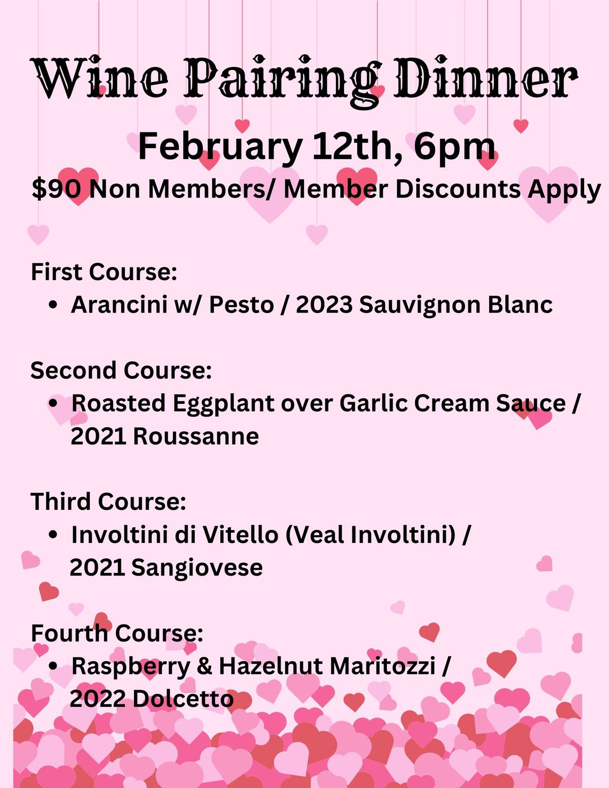 February Wine Pairing Dinner