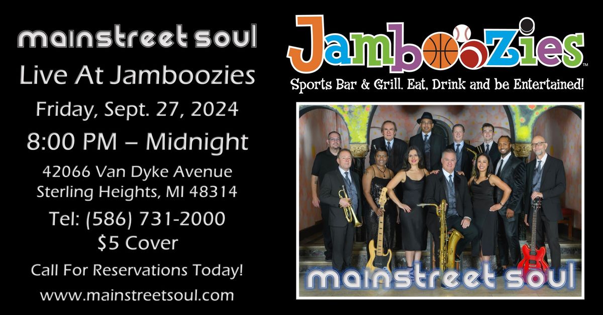 Mainstreet Soul Live At Jamboozies Sports Bar & Grill