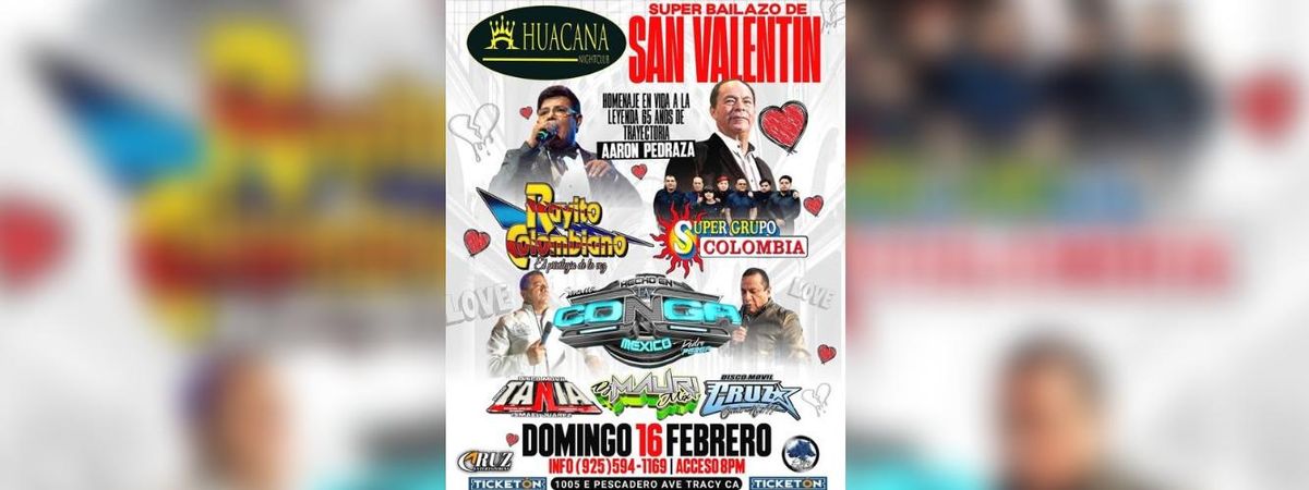 SUPER BAILAZO DE SAN VALENTIN CON RAYITO COLOMBIANO, SUPER GRUPO COLOMBIA & M\u00c1S