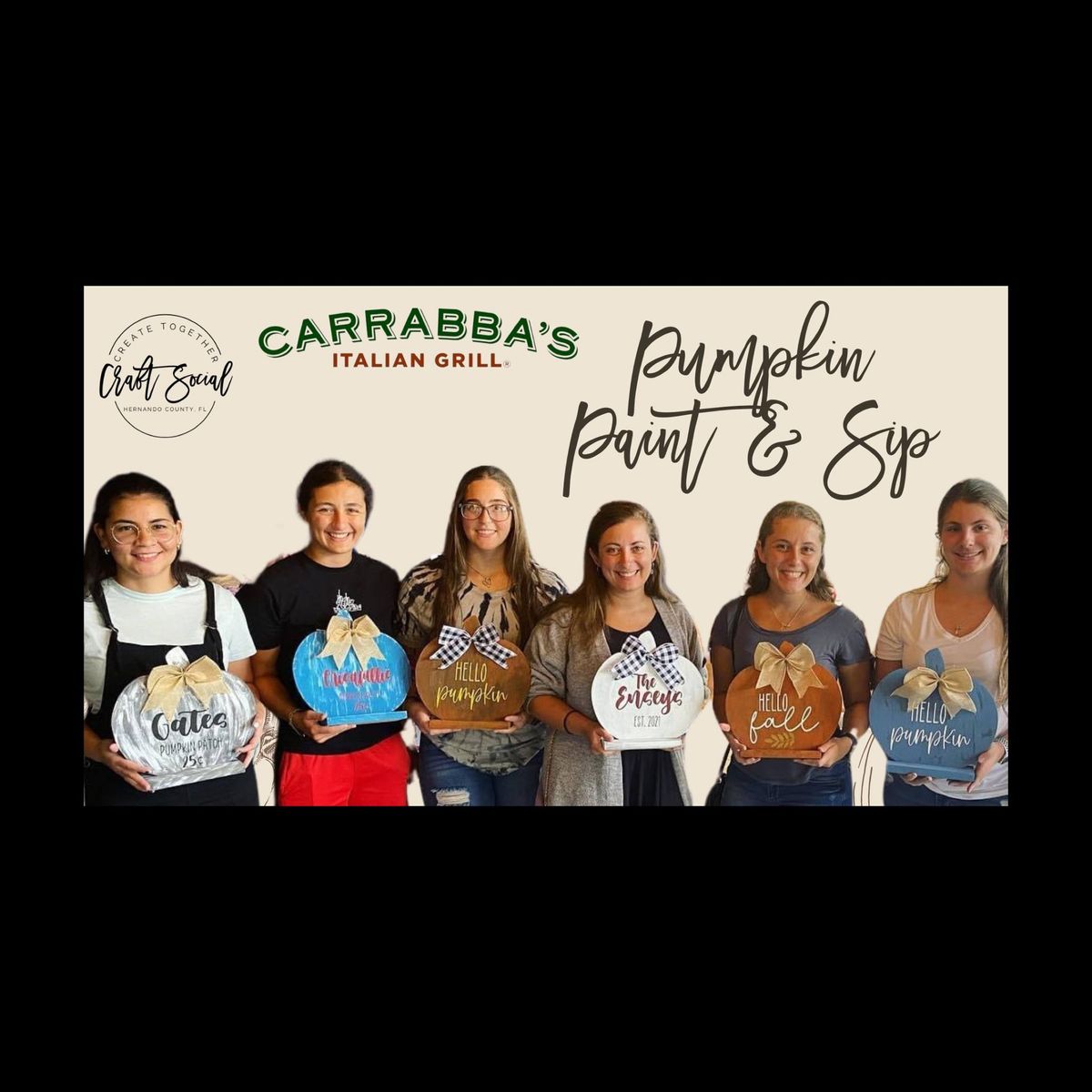 Standing Pumpkin Paint & Sip at Carrabbas Brooksville