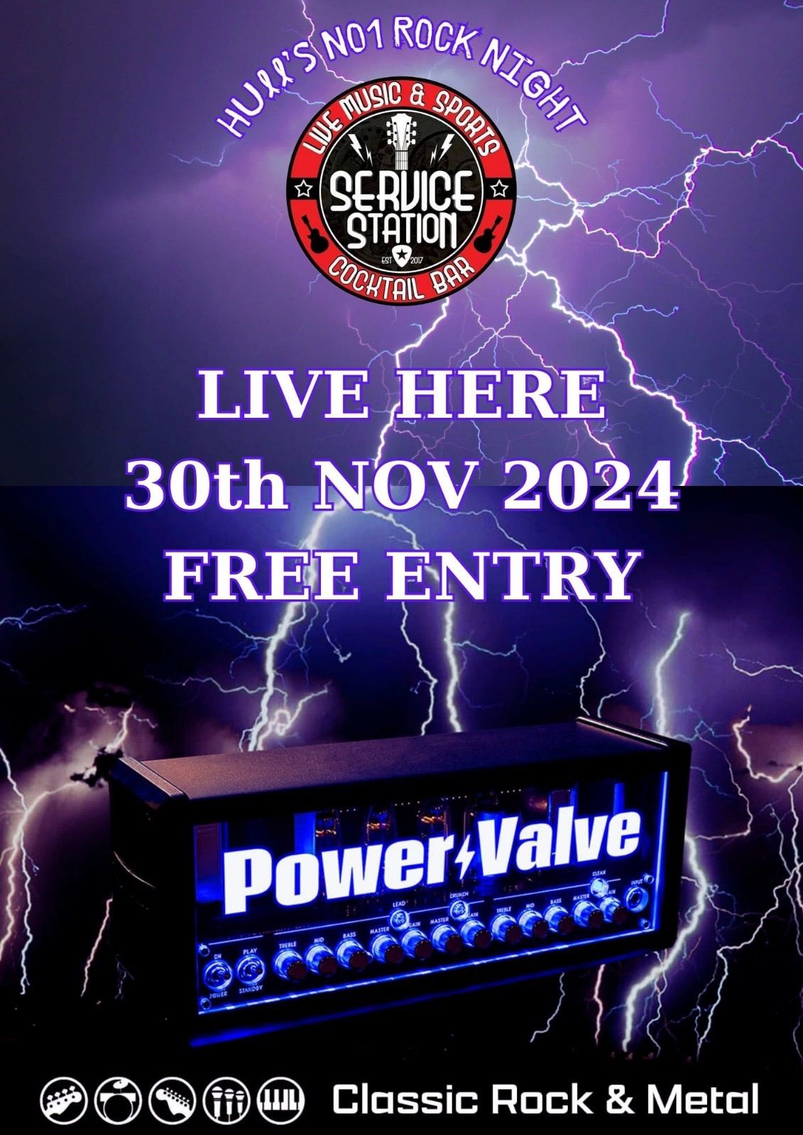 Hull Rock Nights Presents Powervalve at Service Station