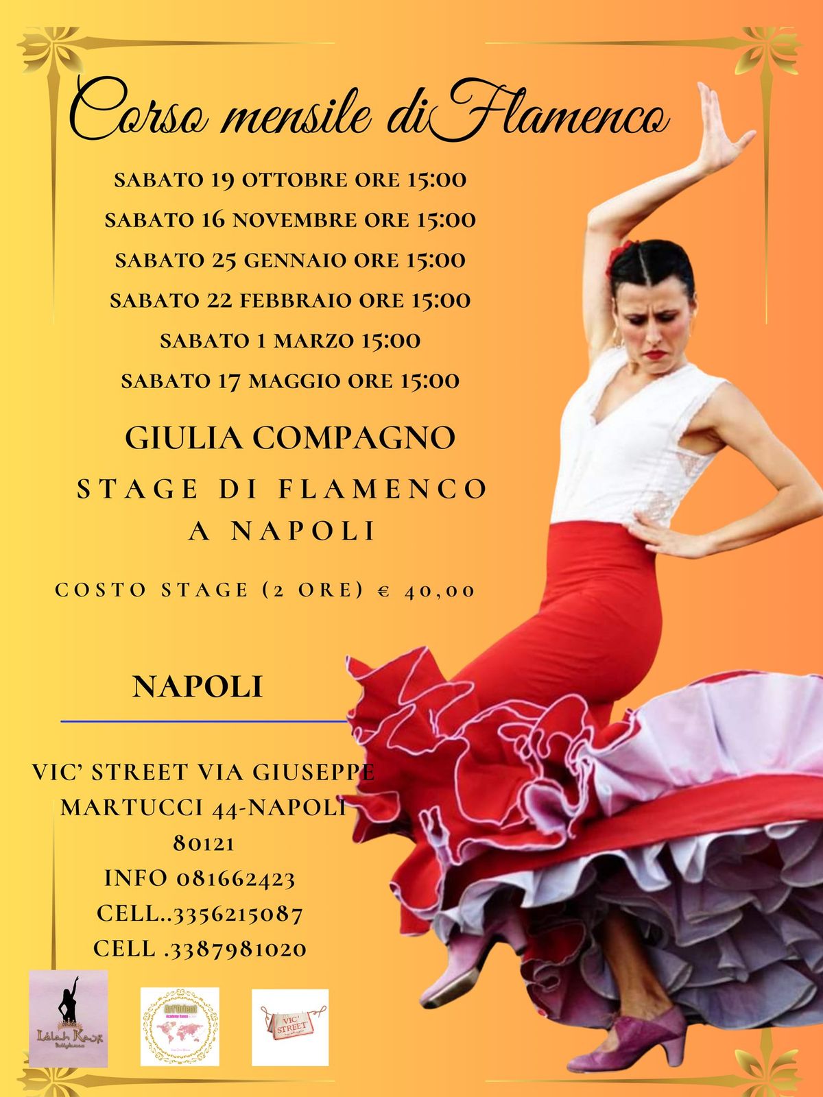 CORSO MESILE DI FLAMENCO A NAPOLI CON GIULIA COMPAGNO