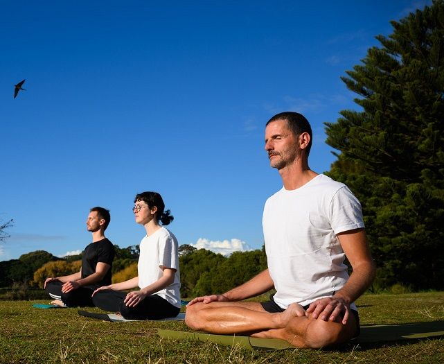 Morning Yoga in Wistaria Gardens