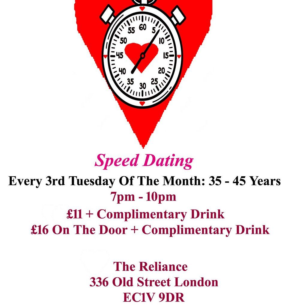 Speed Dating. 35 - 45 years. Tuesdays