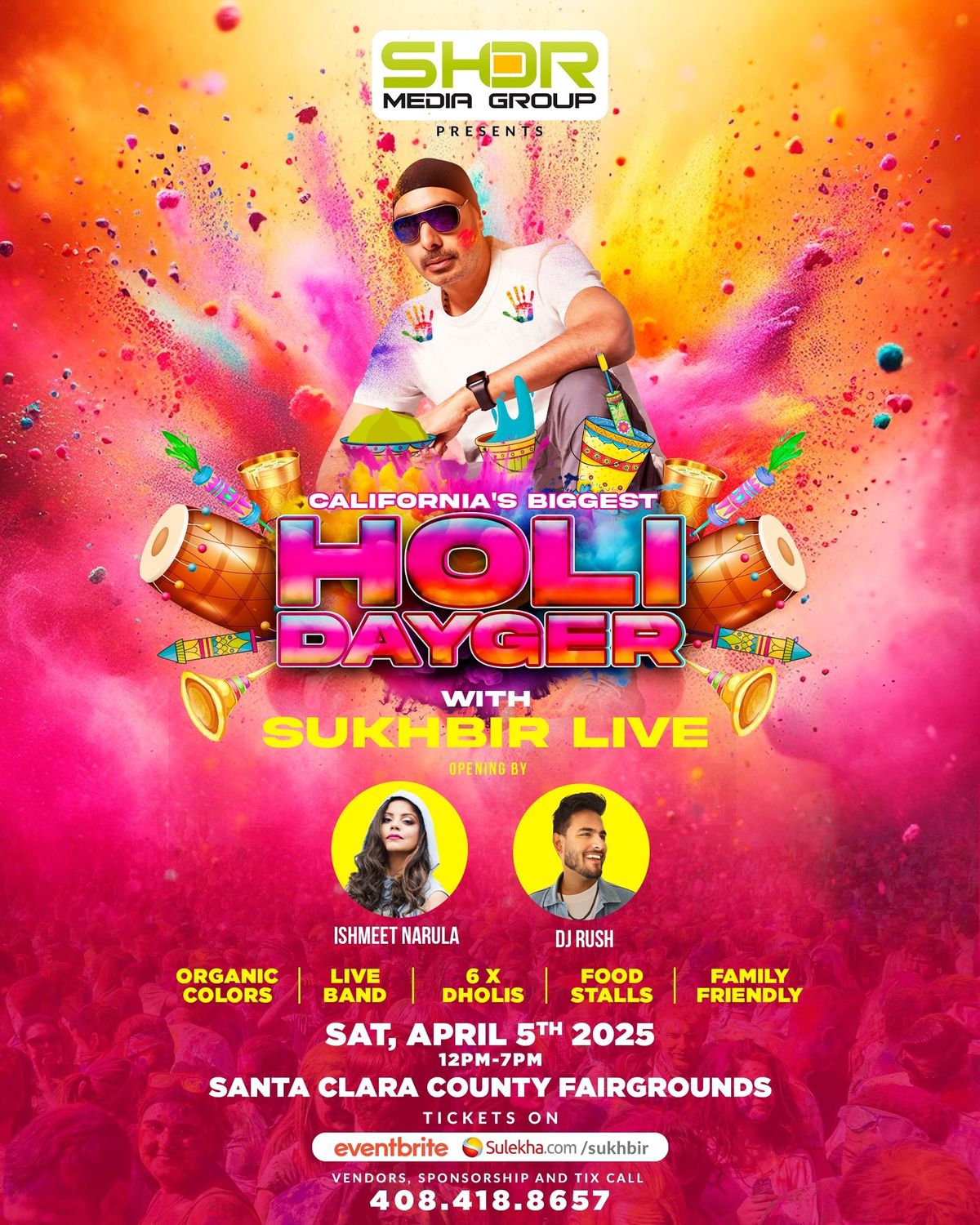 Holi Dayger w\/Sukhbir, band, dholis, DJ Rush