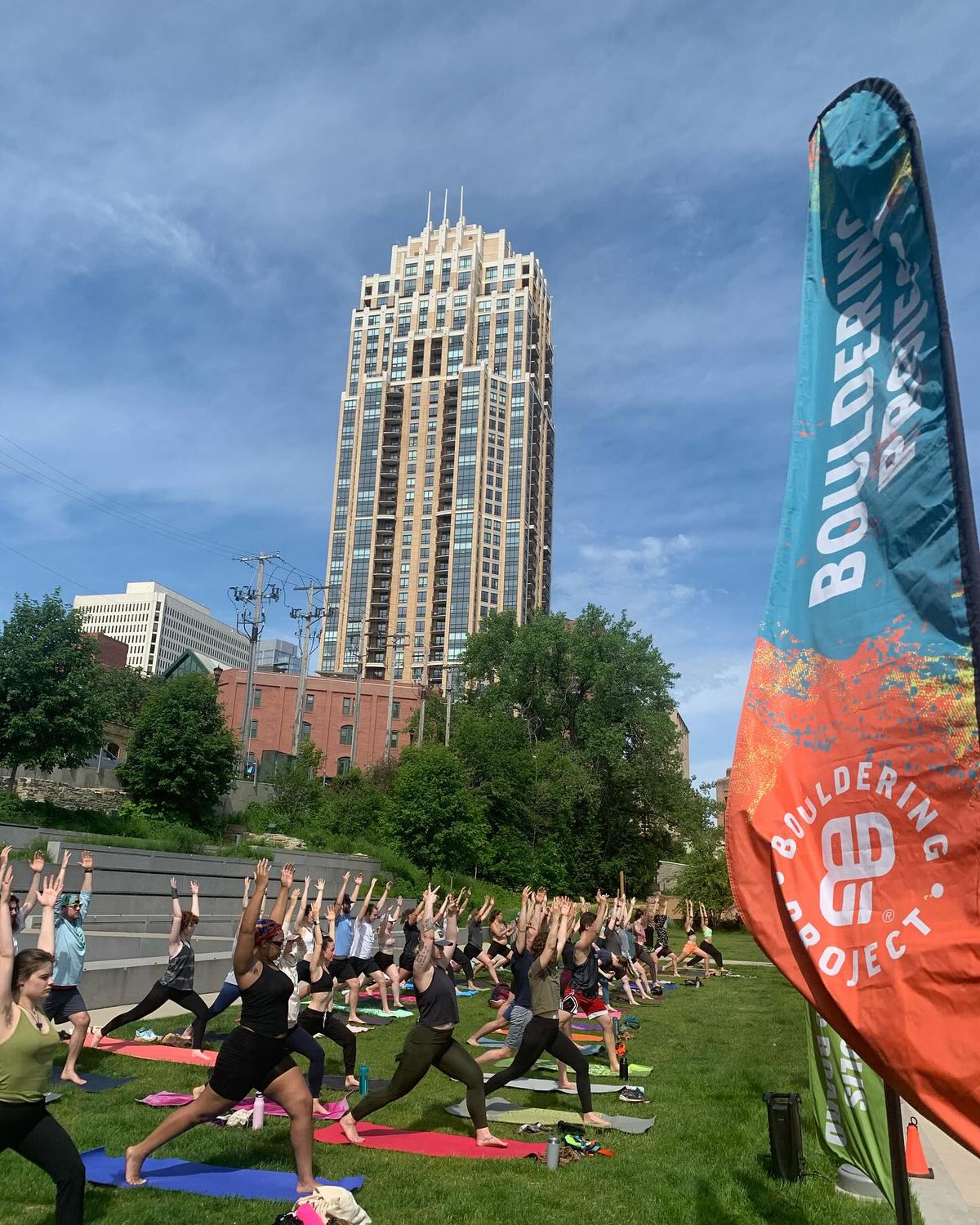 Free Yoga at Water Works Park, Sundays with Minneapolis Bouldering Project