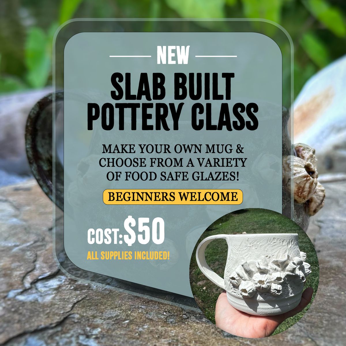 Clay Slab Built Mug - WORKSHOP @ Community Crafthouse (Point Hope)