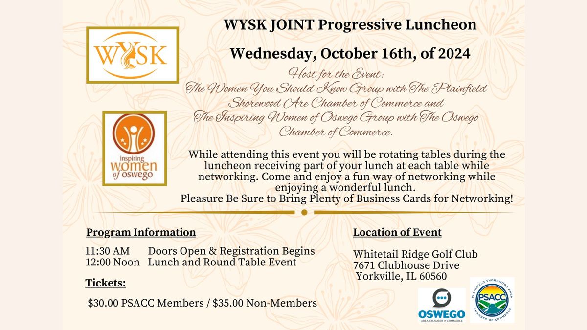 WYSK JOINT PROGRESSIVE LUNCHEON