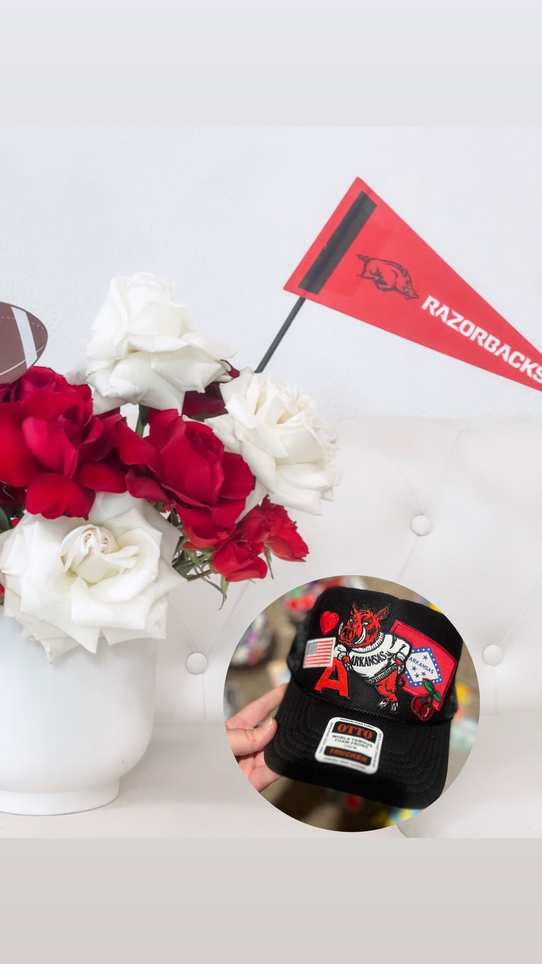 Wine and Design: Razorbacks Bouquet and Trucker Hat Bar