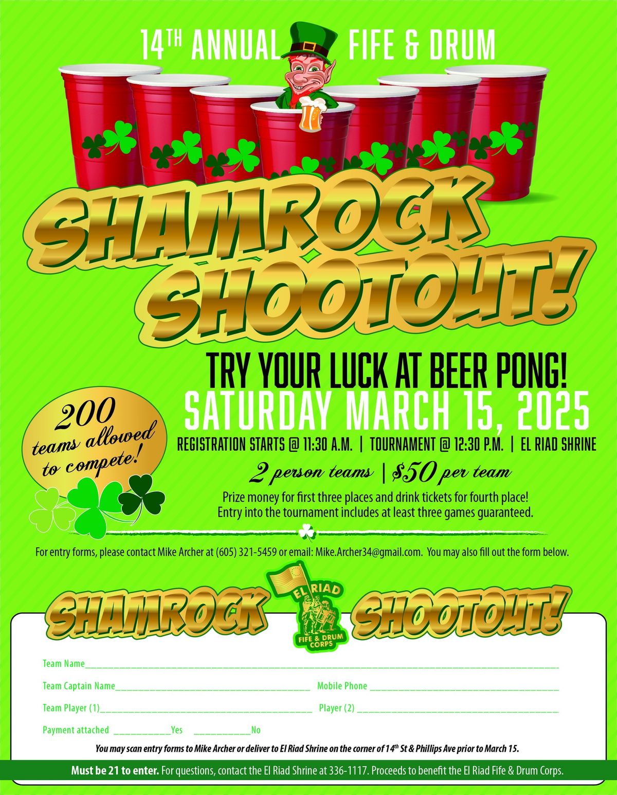 Shamrock Shootout Beer Pong Tournament