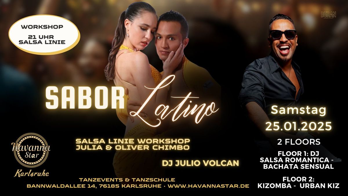 Latinparty mit Salsa Linie Workshop\u2b50\ufe0f mit Kizombaraum