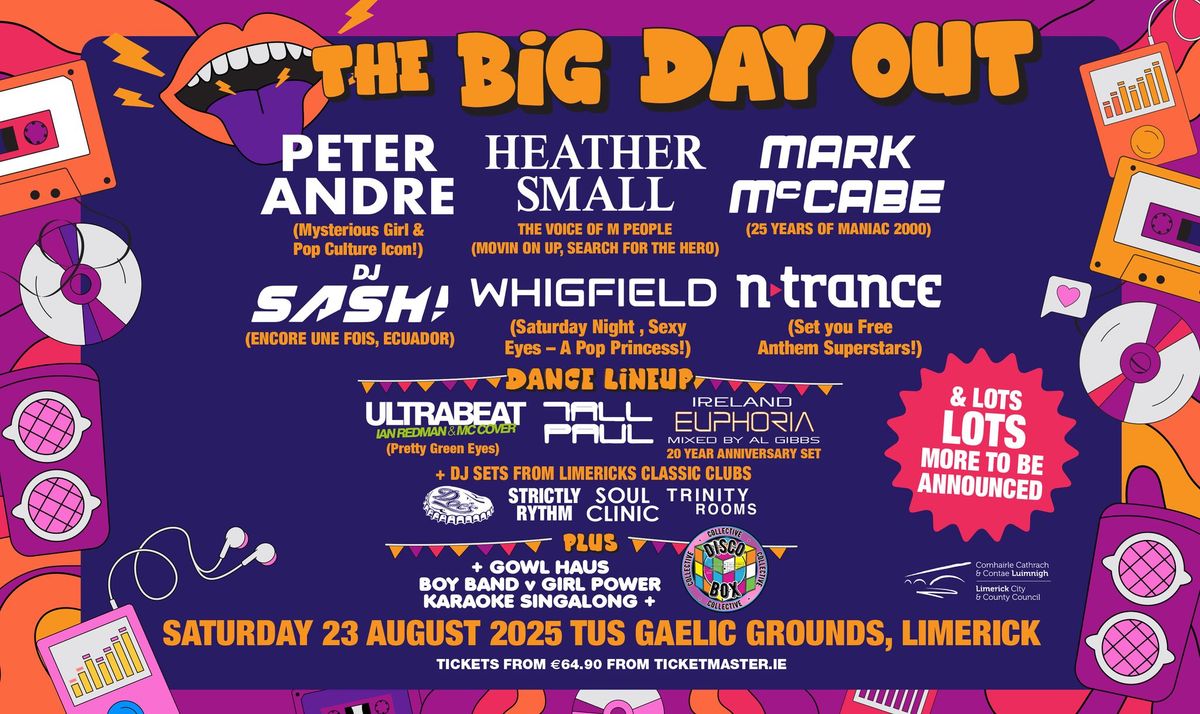 THE BIG DAY OUT  DJ SASH! ULTRABEAT | PETER ANDRE | WHIGFIELD | HEATHER SMALL (M People) MARK MCCABE