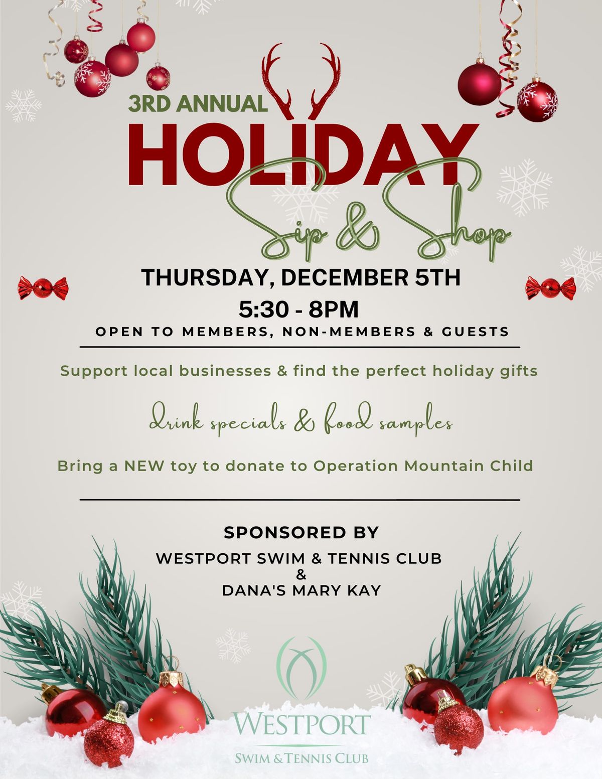 3rd Annual Holiday Sip & Shop